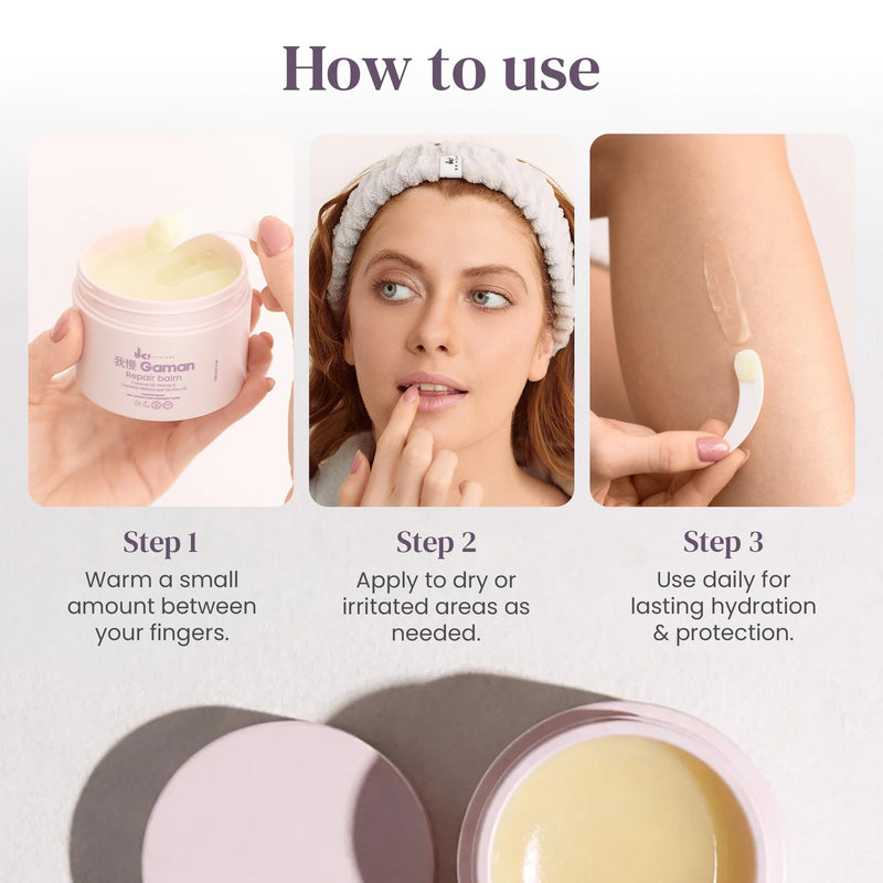Gaman Body Repair Balm - Intensely Nourishes Dry Skin - Repairs Damaged Skin Barrier - Soothes Irritation & Itching - Locks In 24-Hour Moisture - With Natural Oils & Vitamin E - 120ml