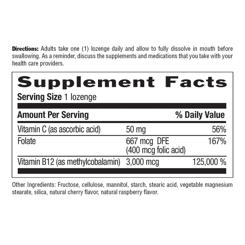 Country Life Methyl B-12 3000 mcg Lozenges, Vegan, Methylcobalamin for Energy and, Easily Absorbed, B12 Vitamin, Supports Energy Levels, Stamina & Metabolism, 50 Count