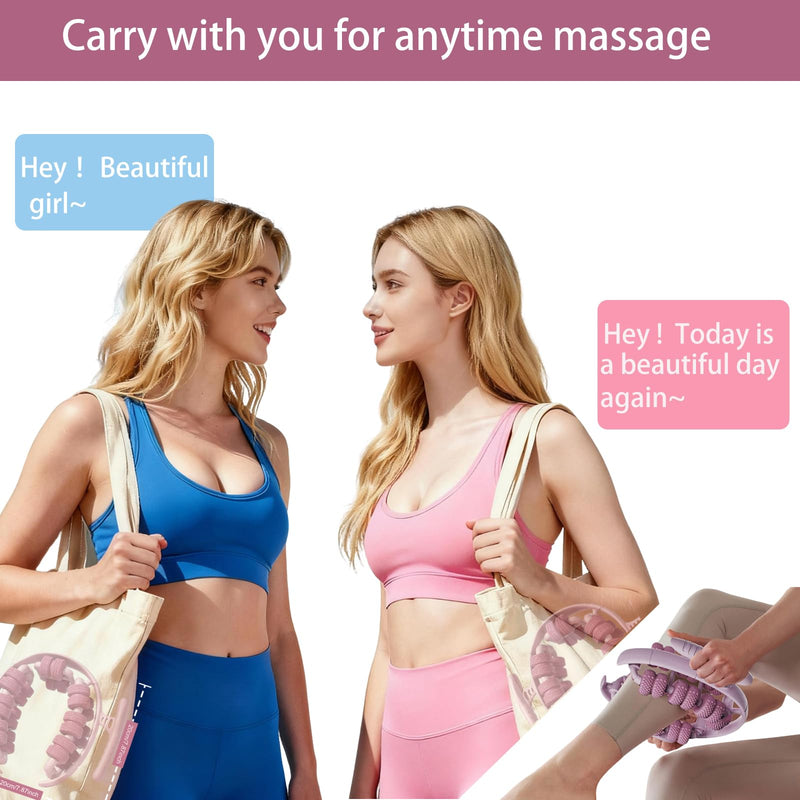 [Australia] - Lymphatic Drainage Massager,Cellulite Massage Tool Body Sculpting Tool，Women Body Massager Manual Leg Massager，360 °28 Wheels Anti Cellulite Roller for Thighs (Black) Black 