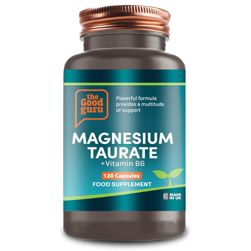 Magnesium Taurate Capsules 507mg Supplement with Vitamin B6-2 in 1 Magnesium Taurate Supplement 120 Capsules Support Energy & Muscle Function, Men & Women, 120 Days Supply Heart by The Good Guru