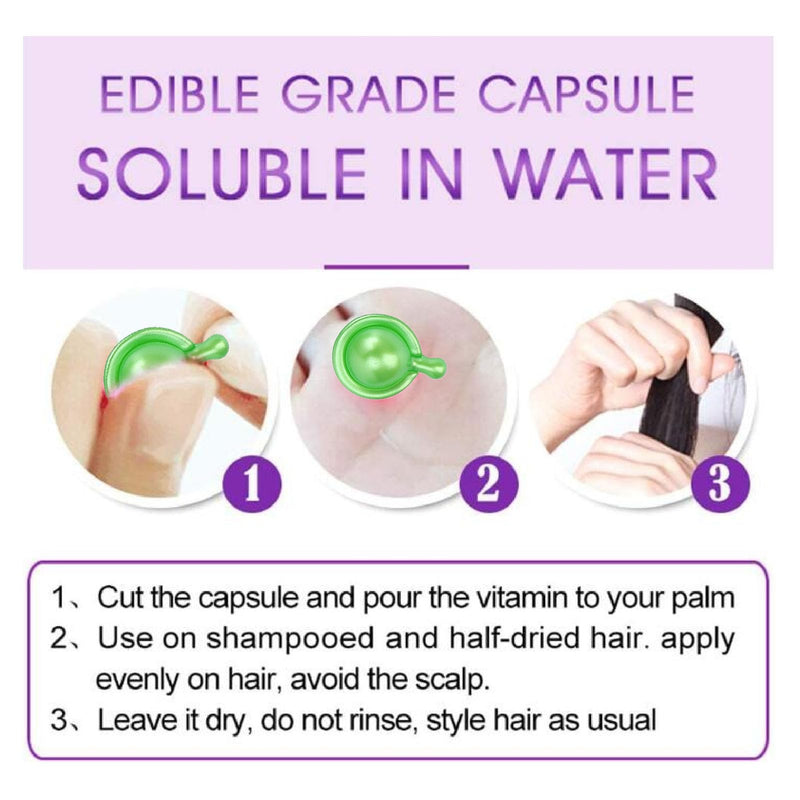 30 Count Hair Serum Capsules Moisturizing Hair Oil Capsules for Nourishing Frizzy Dry Damaged Hair