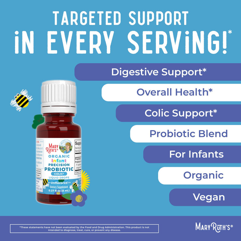 [Australia] - MaryRuth's Baby Probiotic Drops Liquid Precision Probiotics for Digestive Health | Colic Calm | Occasional Colic Baby Relief | USDA Organic | Vegan | Baby Essentials| 30 Servings Infant 