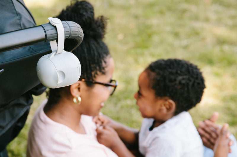 [Australia] - Ubbi On-The-Go Dual Pacifier Holder, Keep's Baby's Binkies Clean and Accessible, Portable for Travel, Diaper Bag Accessory Must Have for Newborns, Gray 