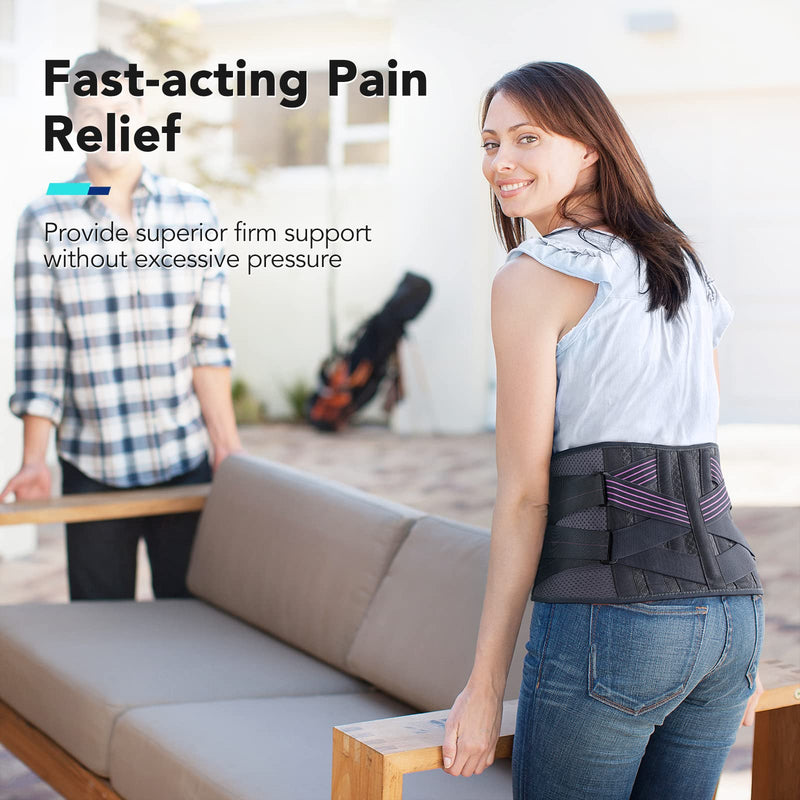 [Australia] - Back Brace for Lower Back Pain Women, Back Support Belt for Intant Pain Relief from Sciatica Hernated Disc Scoliosis Back Sprain, Adjustable Support for Bending Sitting Standing Heavy Lifting X-Large Violet 