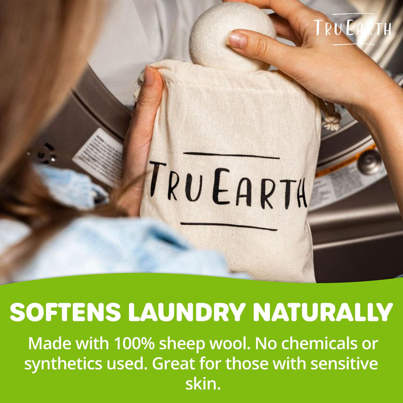 [Australia] - Tru Earth Wool Dryer Balls, Set of 4 XL 100% Wool Anti-Static Dryer Balls for Laundry, Reusable All Natural Dryer Balls 