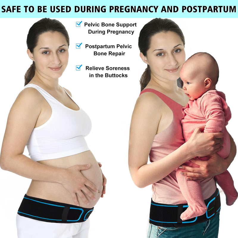 Sacroiliac SI Joint Hip Belt,Lower Back Support Brace for Men and Women,Pregnant Pelvic Trochanter Support Belt,Sciatica Pelvis Lumbar Hip Pain Relief(Black, Large) Black