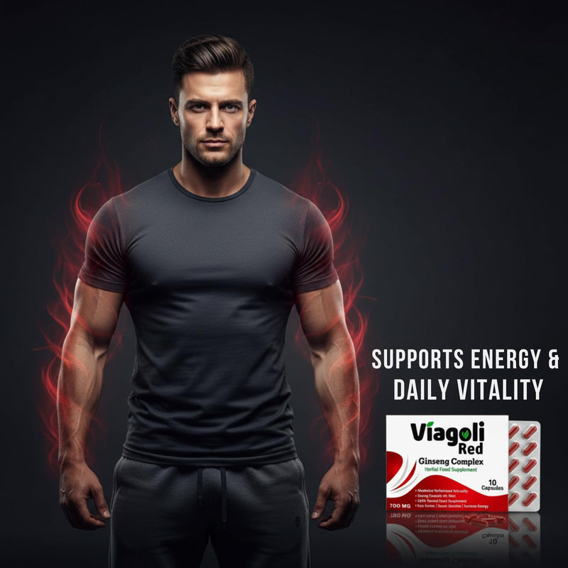 Red Ginseng 700mg Capsules for Men | Stronger | Longer | Performance, Vitality & Endurance Support for Men | Libido Support | Extra Strenght Herbal Energy & Stamina Booster | 10 Capsules
