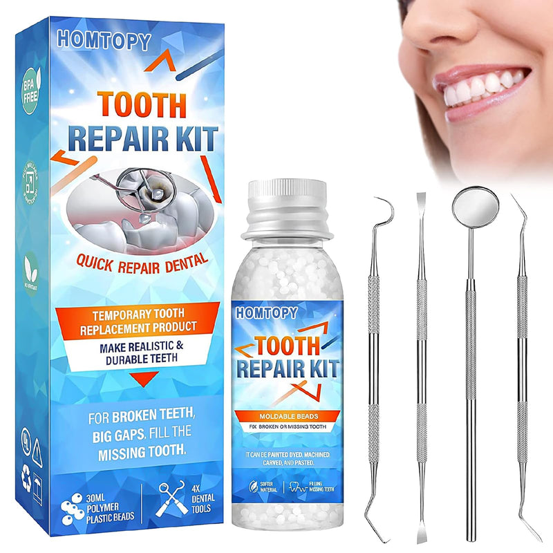 [Australia] - Tooth repair set, tooth repair set, make your own dentures, tooth glue for teeth, temporary tooth cement, artificial tooth filling for clipping on, dentures, dental care, temporary tooth repair 