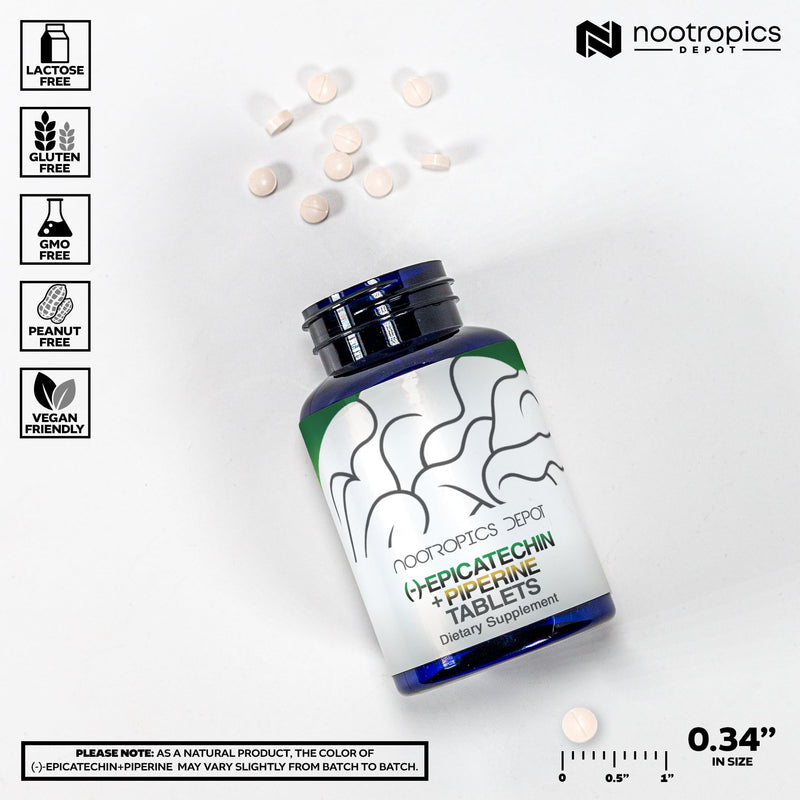 [Australia] - Nootropics Depot Epicatechin Tablets | 200mg (‚àí)‚àíEpicatechin + 6mg Piperine for Bioavailability | Green Tea Extract | Promotes Muscle Mass, Cardiovascular Health, and Energy | 30 Count 30 Count (Pack of 1) 