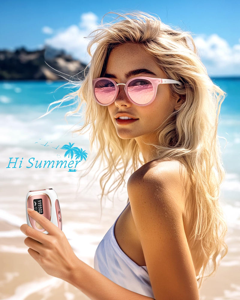 [Australia] - LYSMOSKI Laser Hair Removal, IPL Hair Removal with Ice-Cooling System for Painless & Long-Lasting Result, Safe At-Home Hair Remover Device for Armpits Back Legs Arms Face Bikini Line, Rose Gold 