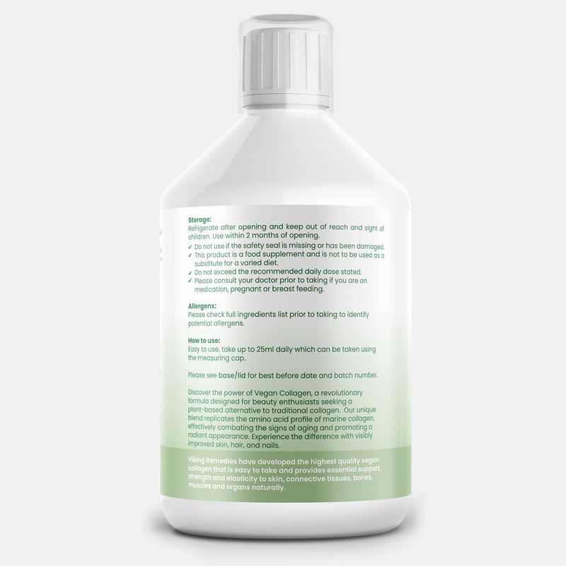Vegan Liquid Collagen 500ml – 5000mg Plant-Based Collagen with Hyaluronic Acid, MSM, Vitamin C & Biotin – Skin, Hair, Joint Support