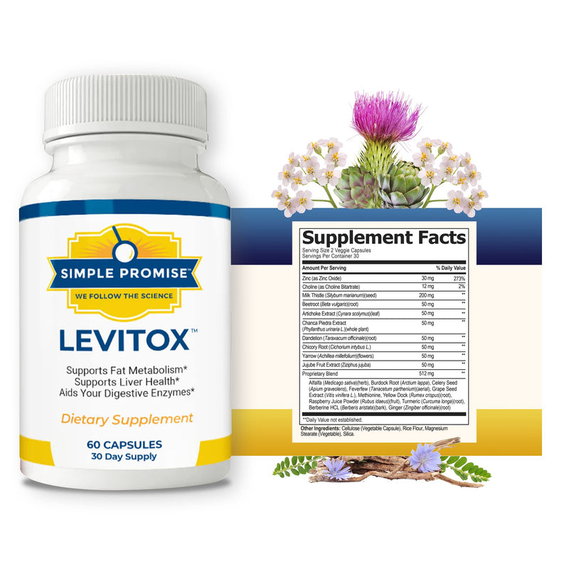 [Australia] - Levitox - Groundbreaking Weight and Liver Support - Aids Digestive Enzymes, 60 Capsules 