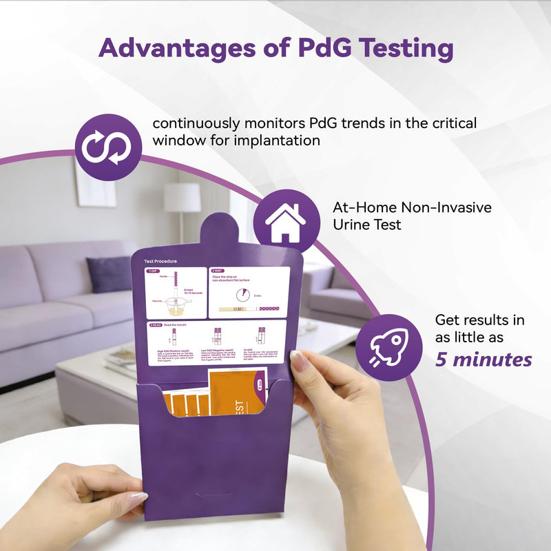 AssuTest PdG Test Strips Progesterone Urine Test for Confirming Ovulation, At-Home Fertility Ovulation Test, Detection Accuracy, Individually Foil-Sealed, 5 Count