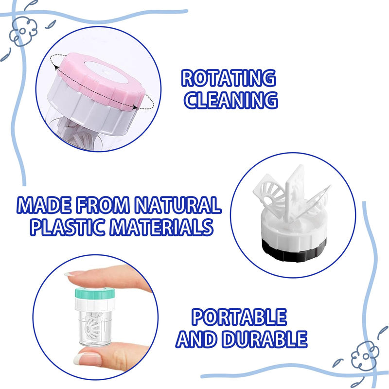 [Australia] - Pack of 4 contact lens containers, contact lens liquid, contact lens container washing system, rotating contact lens cleaning container for daily use at home travel 