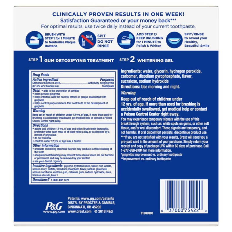 Crest Pro-Health Gum Detoxify + Whitening Two- Step Toothpaste, 4.0 and 2.3 oz 6.3 Ounce (Pack of 1)