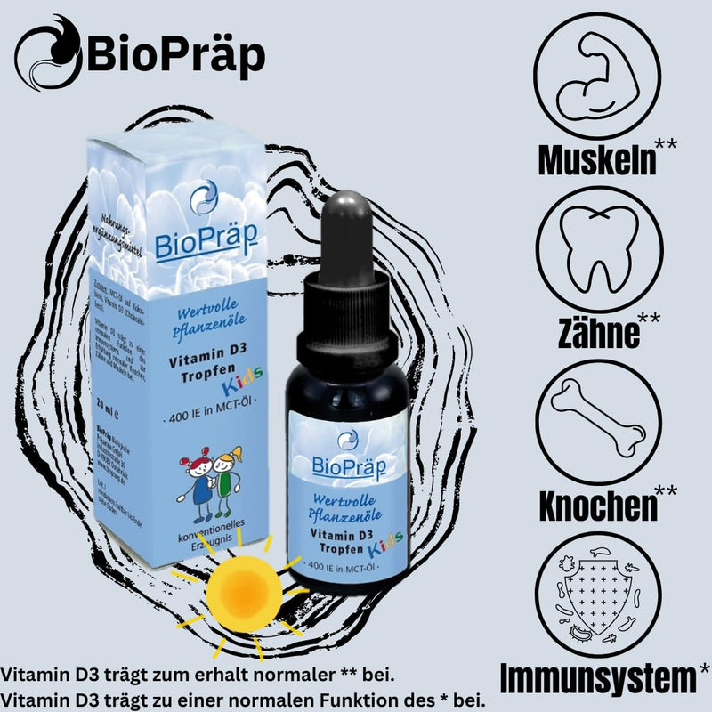 [Australia] - BioPrep Vitamin D3 Drops Kids | 680 days | for children and infants | 20ml | Made in Germany | certified production 