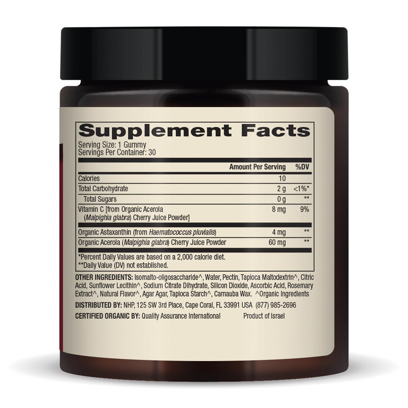[Australia] - Dr. Mercola Organic Astaxanthin Gummies, 30 Servings (30 Gummies), 4 mg Per Serving, Dietary Supplement, Immune Support, Certified Organic, Non- GMO 