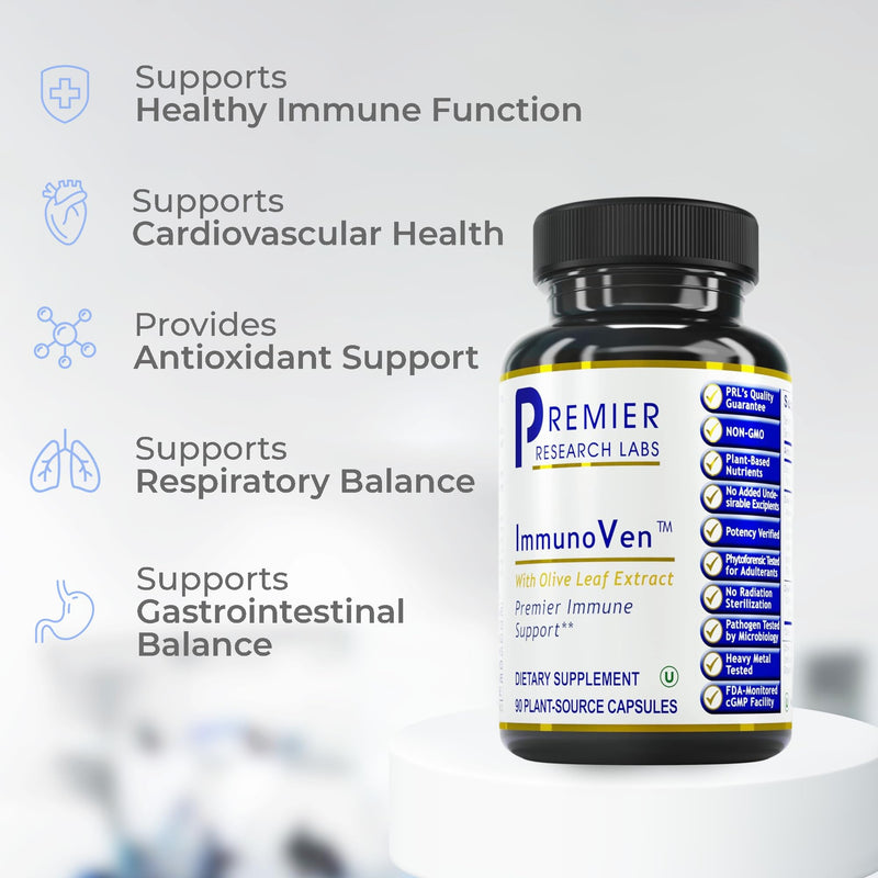 [Australia] - Premier Research Labs ImmunoVen - Immune Health Capsules, Olive Leaf Extract Capsules, Immune Support & Heart Health, Wellness Pills for Men & Women - 90 Vegetarian Capsules 