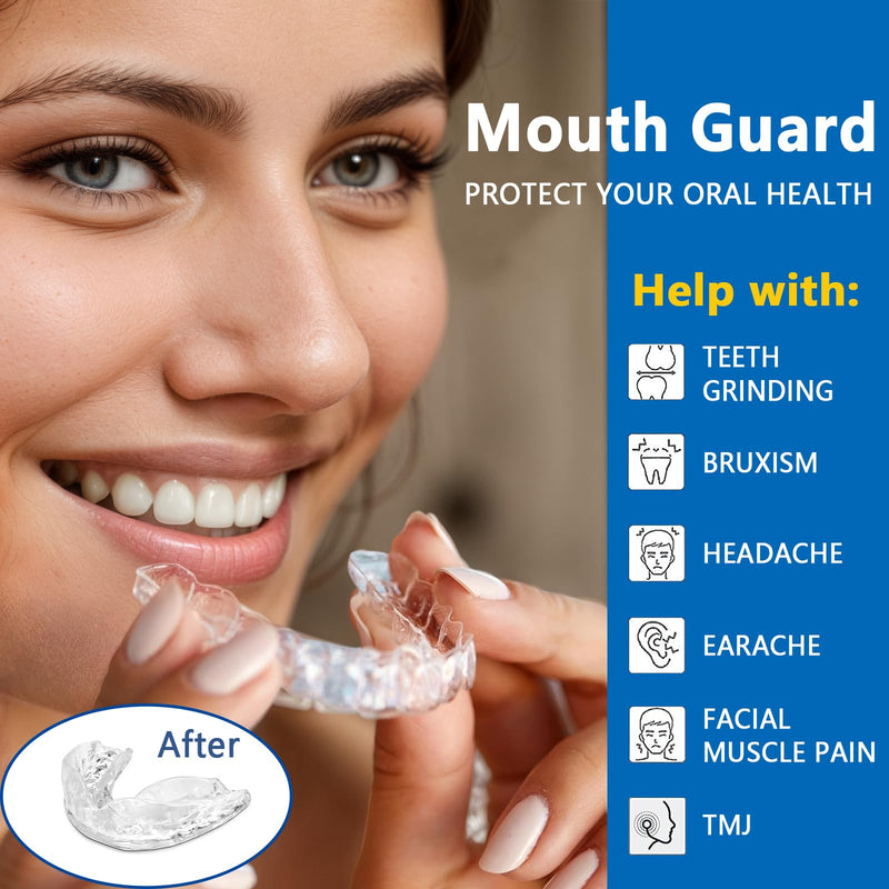 [Australia] - Mouth Guard for Grinding Teeth at Night,8 Packs Night Guards for Teeth Grinding, Moldable Teeth Grinding Mouth Guard for Sleep,Mouthguards for Grinding of Teeth,2 Sizes & 1 Travel Case 2.3in 
