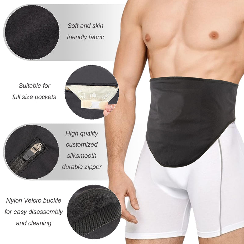 [Australia] - Ostomy Belt Colostomy Bag Covers for Men Women,Stoma ileostomy Ostomy Pouch Cover for Sports & Daily Use,Adjustable Hernia Urostomy Bags Wrap,Colostomia Supplies (Black - 1 pc, Medium) Black - 1 Pc 