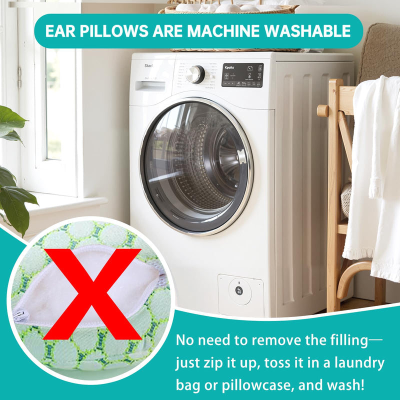 Ear Piercing Pillow for Side Sleepers - Donut Pillow with Holes for Ear Pain,Ear Side Sleeping Pillow for Adults CNH Ear Pain Relief Pressure Sores,Cotton O-Shaped Side Sleeping Green Pillow