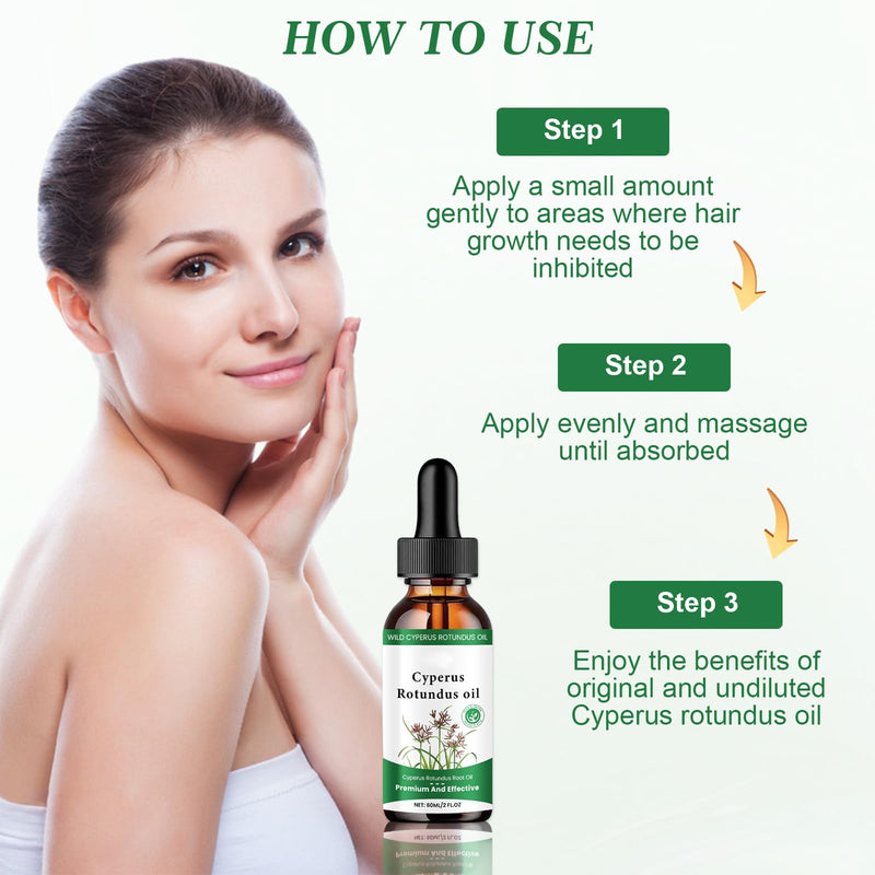 [Australia] - 1 Pcs Cyperus Rotundus Oil Cyperus Oil Cyperus Rotundus Cyperus Rotundus Oil Cyperus Oil for Hair Removal Cyprus Oil Reduces Hair Growth on the Body Suitable for All Skin Types 60 ml 