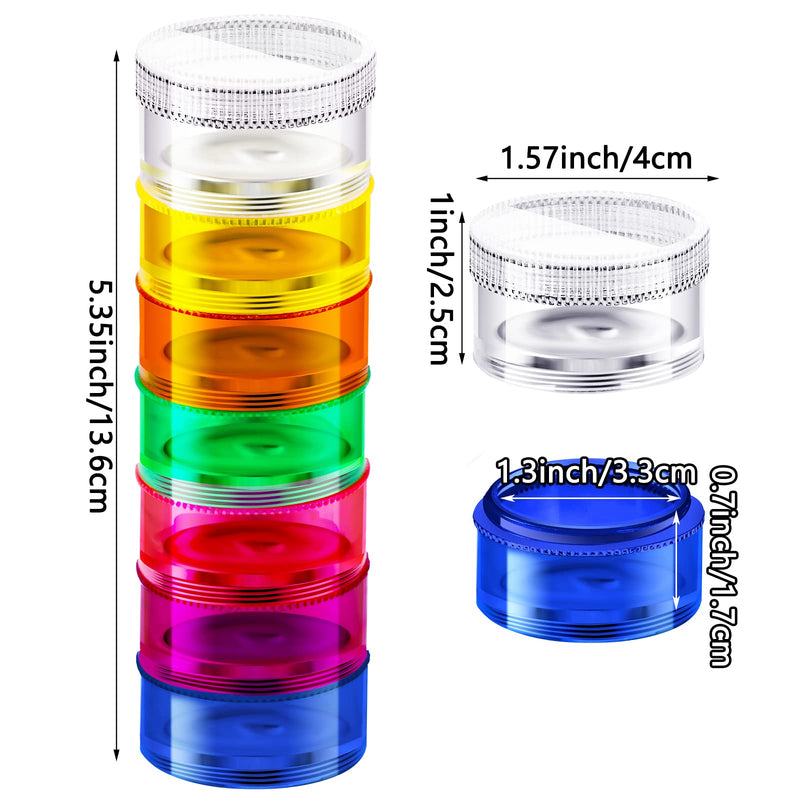 Sieral 8 Pieces 7 Days Stackable Pill Organizer Round Weekly Containers | Tower Design with Secure Lids, 7 Individual Cases per Set for Travel, Ideal for Medications Vitamins Supplements Storage