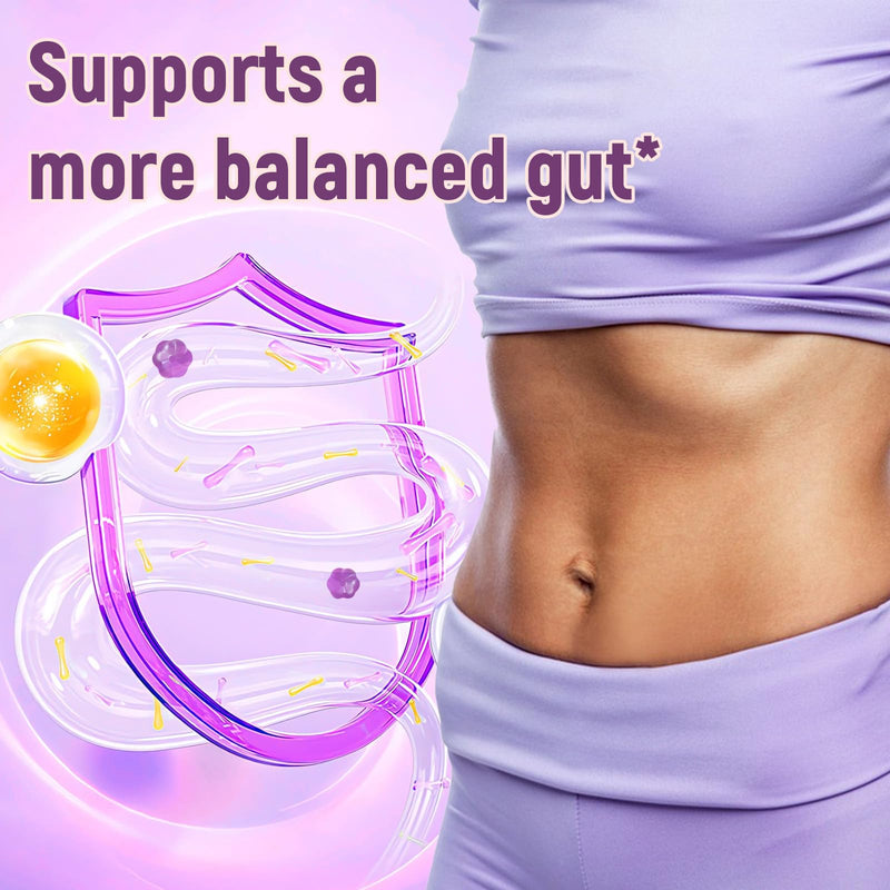 [Australia] - 10G Fiber Gummies for Adults, No Sugar Added Grape Flavor, Fiber Supplement with 30 Billion CFU Probiotics Blend, ACV, Vitamin C, Inulin, Support Digestive Health, 90 Count 90 Count (Pack of 1) 
