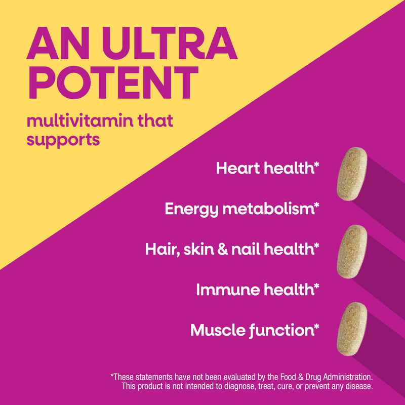 Nature's Way Alive! Women's Ultra Multivitamin, High Potency, 60 ct | Complete Daily Women's Vitamins, Promotes Energy Metabolism and Muscle Function*, Vitamin A, C, D, Methylated B12 60 Count (Pack of 1)