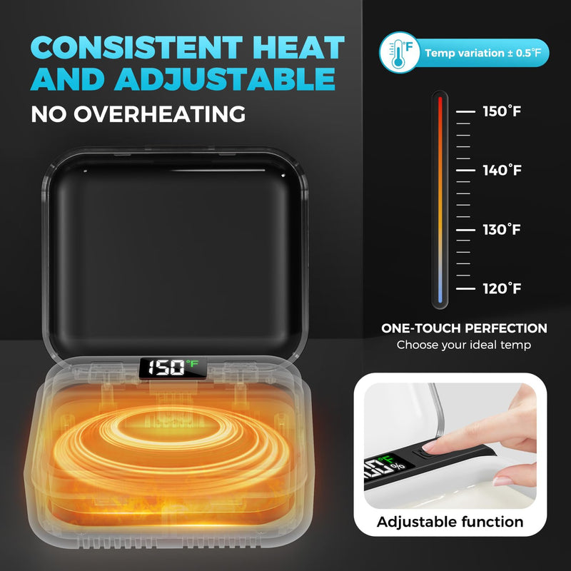 [Australia] - Nose Wax Kit Men,Nose Hair Waxing Kit with Adjustable LED Display,Ear Hair Removal Kit for Men Women 100 g Wax 70 Applicators,Constant Temp,USB Heated,Pocket-Size,Black Black 