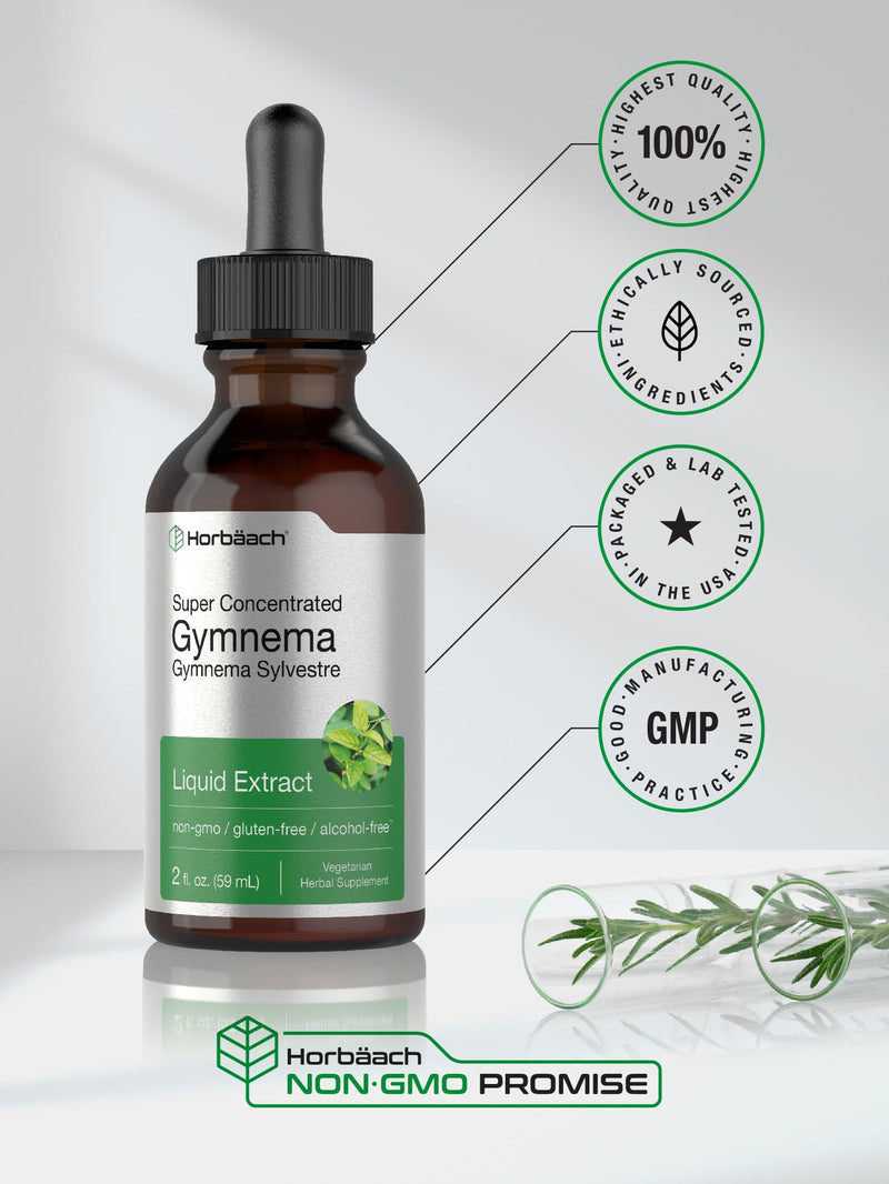 [Australia] - Horb√§ach Gymnema Sylvestre Liquid Extract | 2 fl oz | Alcohol Free Drops | Super Concentrated Supplement Tincture | Vegetarian, Non-GMO, Gluten Free 