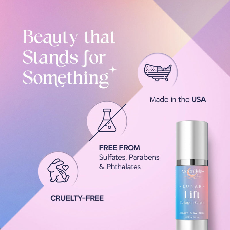 Collagen Serum for Face - Anti-Aging with Vitamin C, Hyaluronic Acid, Bovine & Plant Collagen - Hydrating, Firming, Brightening, 1.12 oz