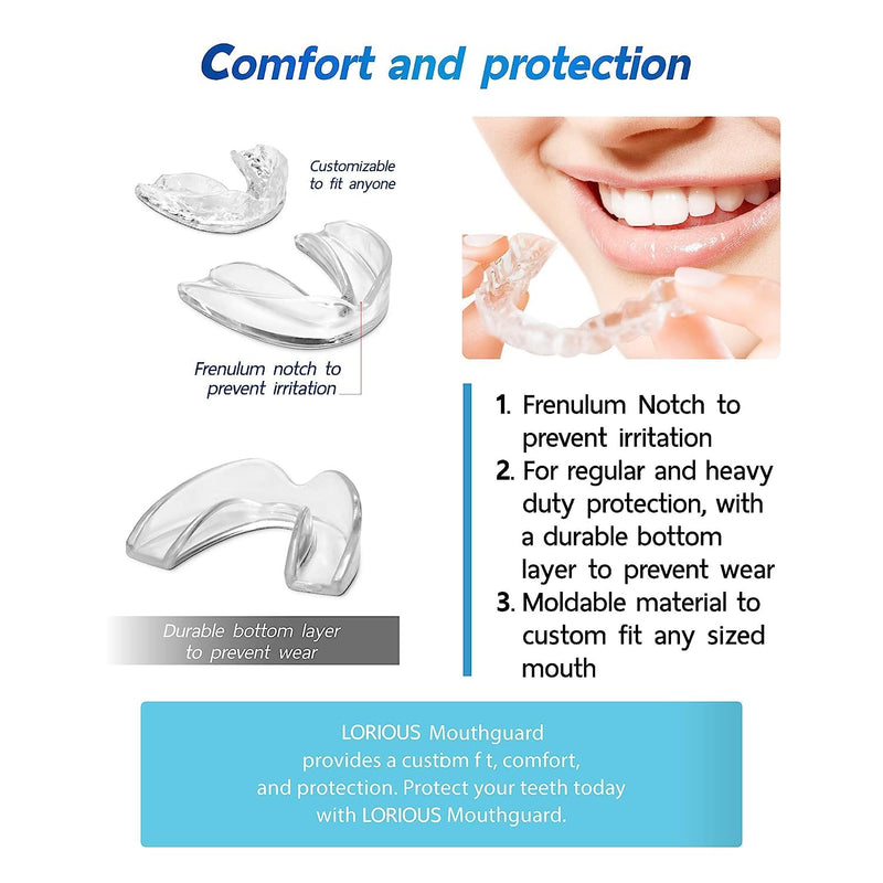 [Australia] - Mouthguard - One Size Fits All Premium Set of 6 BPA Free Moldable, Customizable and Trimmable Medical Grade Mouth Guard for Grinding Teeth Clenching Bruxism, Sport Athletic, Whitening Tray 6 Count (Pack of 1) 