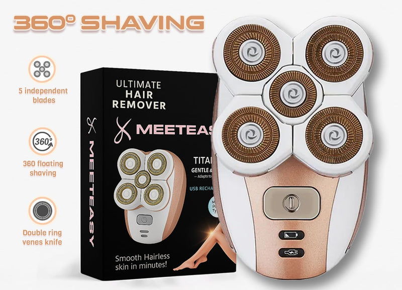 [Australia] - Electric Leg Shaver for Women - Rechargeable Painless Lady Razor for Leg Face Lips Body Underarms Armpit - Female Cordless Bikini Trimmer Gold 