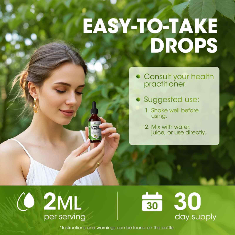 [Australia] - Soursop Graviola Liquid Drop for Cell Support & Regeneration, Immune System and Gut Health Support, Pure Soursop Bitters Liquid, High Absorption, Sugar/Gluten Free, Natural Flavor, 2 Fl Oz Original 2 Fl Oz (Pack of 1) 