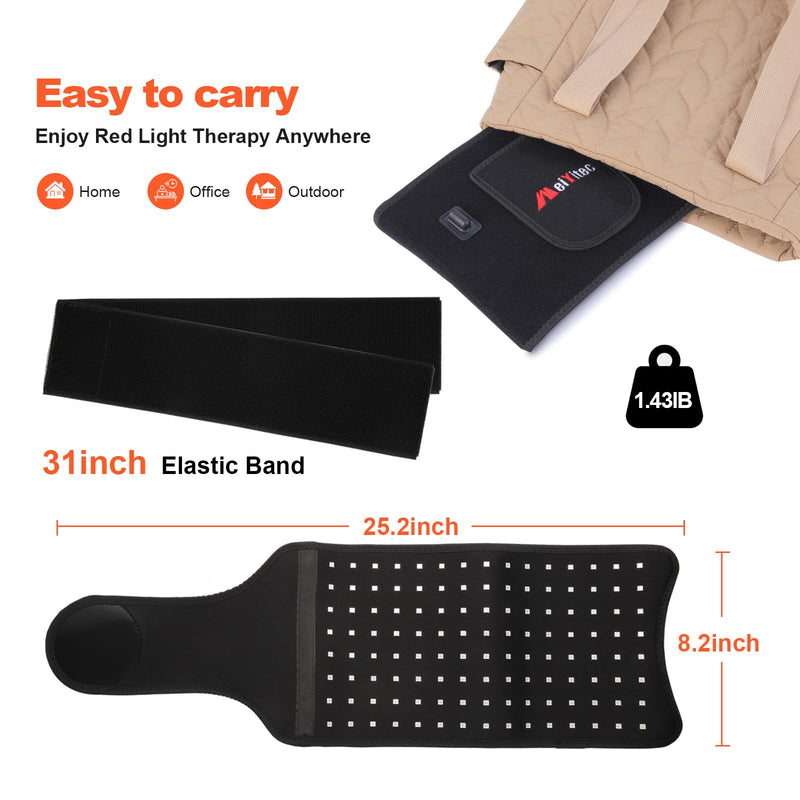 Red Light Therapy Belt for Body-660nm & 850nm Infrared Light Therapy Wrap, 3-in-1 Chip 120 LEDs Bead Adjustable Pad for Body, Home Use with Controller