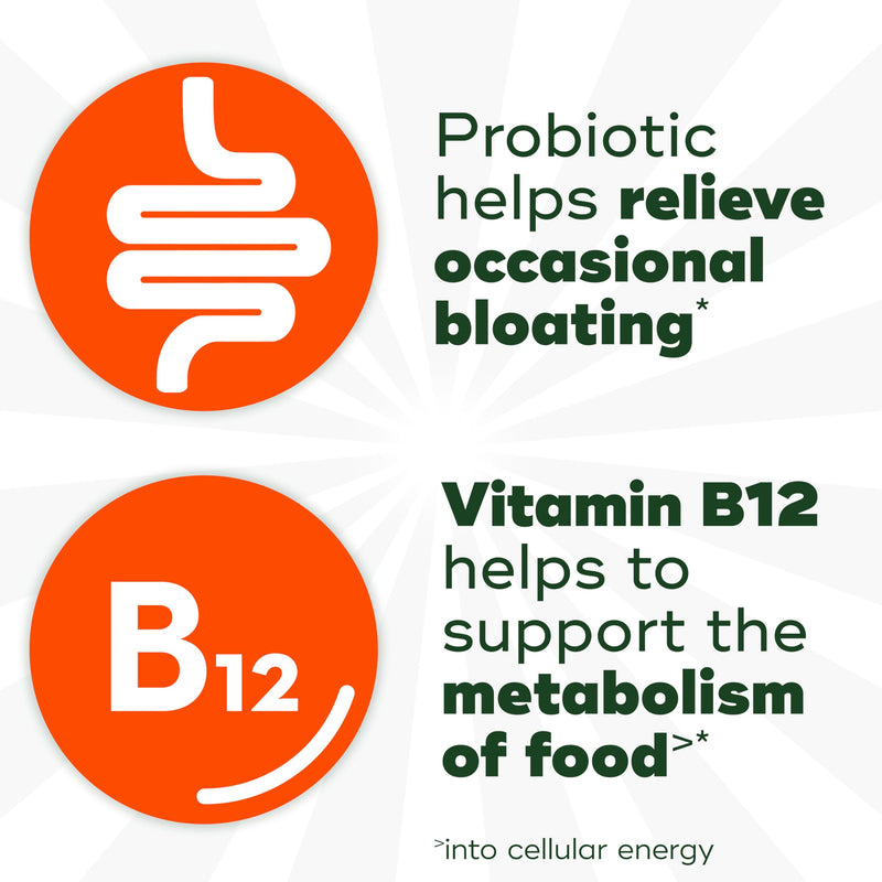 Align Probiotic, Bloating Relief + Food Digestion, Probiotics for Women and Men, Probiotic Helps Soothe Occasional Bloating*, with Vitamin B12 to Help Break Down Food into Cellular Energy*,60 Gummies 60 Count (Pack of 2)