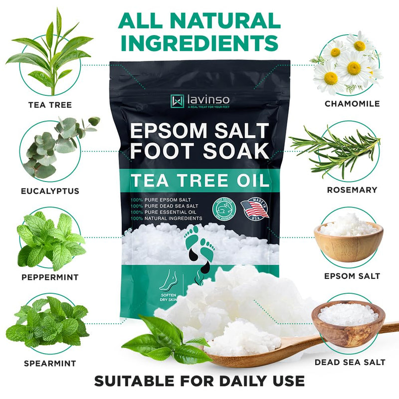 [Australia] - Tea Tree Oil Foot Soak and 40% Urea Cream - for Dry Cracked Feet with Maximum Strength 