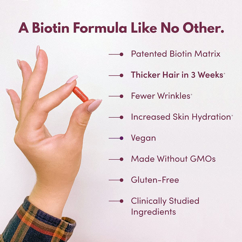 [Australia] - Purity Products MyBiotin ProClinical – Thicker Hair in 3 Weeks & Fights Wrinkles - MB40X Patented Biotin Matrix w/Astaxanthin 40X More Soluble vs Ordinary Hair, Skin Nails 30 Veg Caps 1 