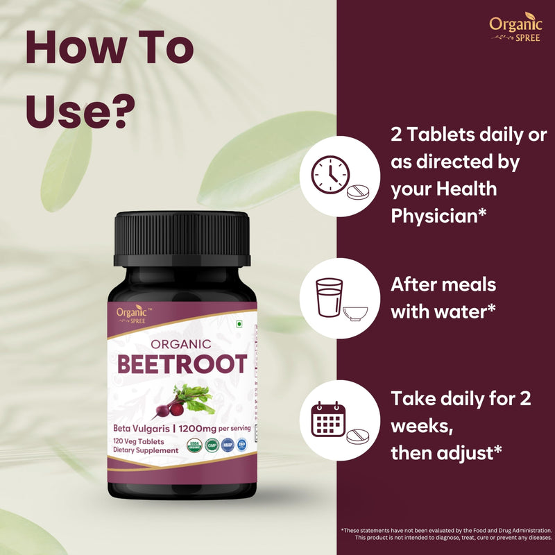 ORGANIC SPREE Beetroot 120 Tablets | Beta Vulgaris (Beetroot) | USDA Organic Certified | Organic and Natural 120tab (1) 1