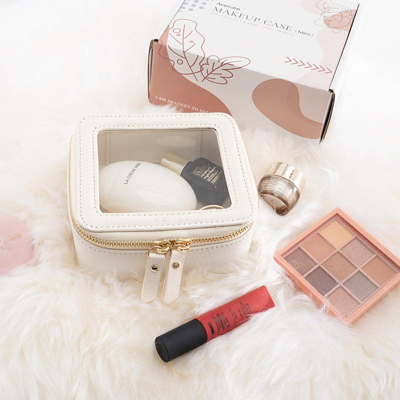 Aveniee Clear Makeup Bag Case Travel Toiletry Bag with Zipper, Small Cosmetic Bag Mini travel essentials for Purse, Mini & Medium Size