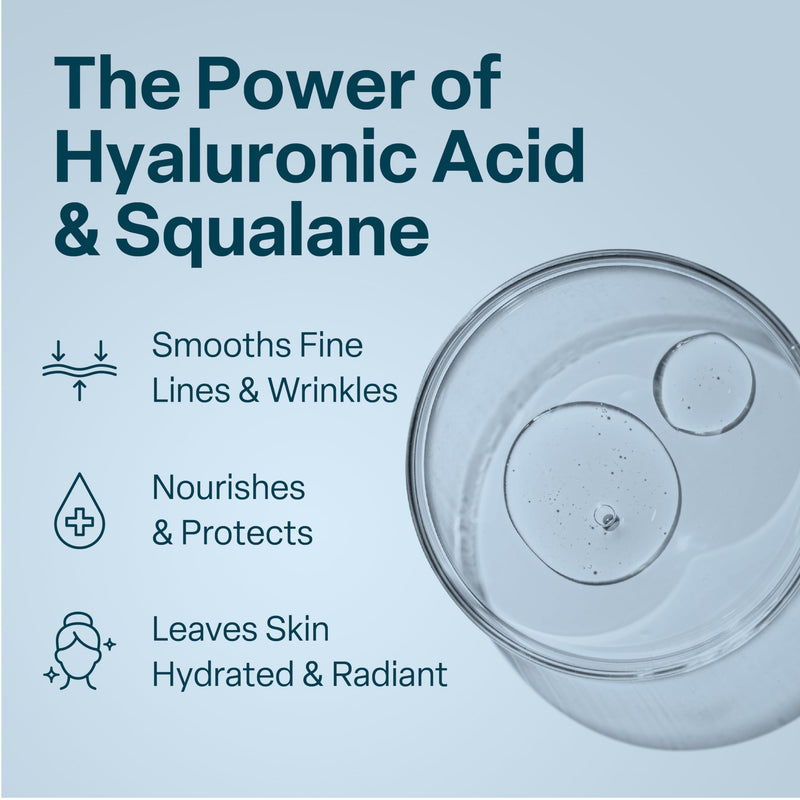 QRxLabs Squalane + Hyaluronic Acid Cream - Daily Face Moisturizer, 2oz | Fast-absorbing, non-greasy daily moisturizer for instant, lasting hydration and skin barrier support. Non-comedogenic.