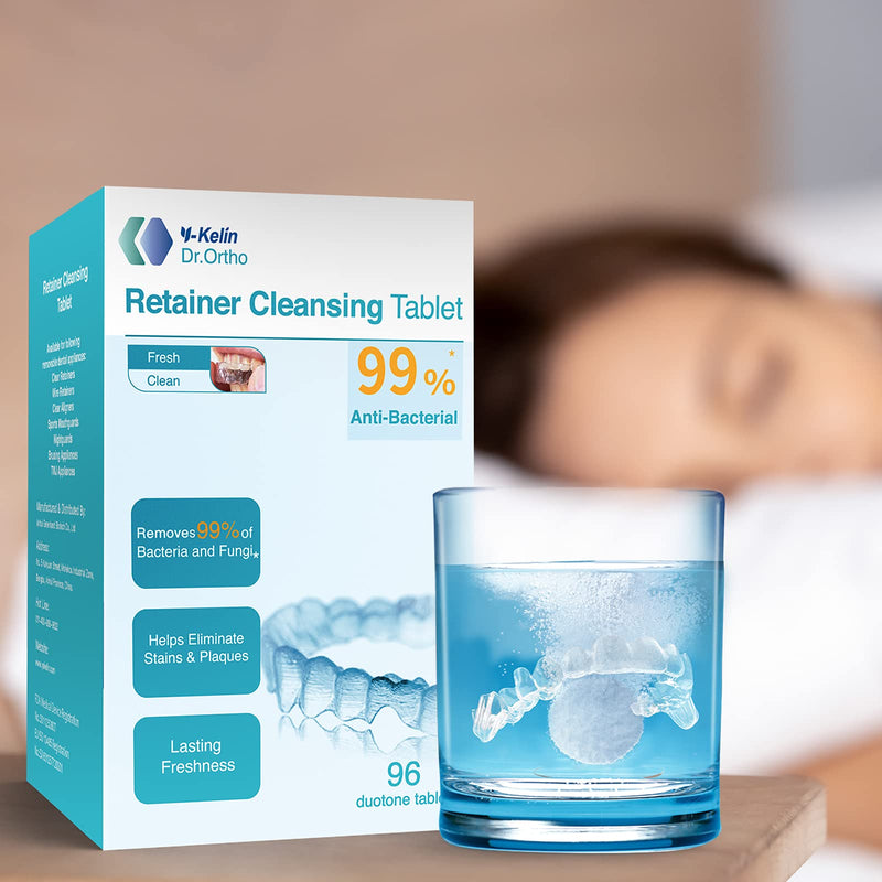 [Australia] - Retainer Cleaner Tablets Invisalign Cleaner Denture Cleaning Tablets,Remove Stains Away,3 Month Nature Supply - Use for Invisible Clear Aligner,Partials Full Dentures,Night Guard,Mouthguard by Y-Kelin Mint 96 Count (Pack of 1) 