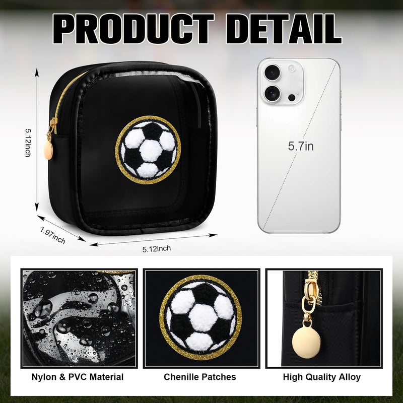 Kacctyen 12 Pcs Soccer Purse for Girl Soccer Accessories Small Makeup Bag