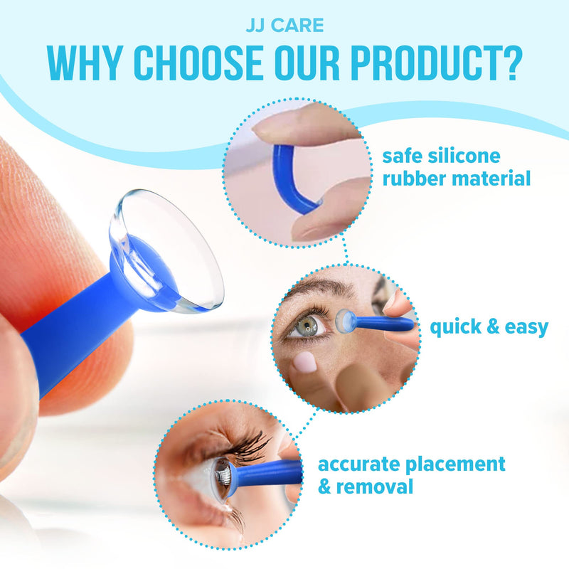 [Australia] - JJ CARE Contact Lens Applicator - Bundle Pack, Contact Lens Remover for Hard Lenses, Eye Contact Plunger for Hard Contacts, Contact Removal Tool for Permeable Gas Lenses w/Mirror & Contact Lens Case 