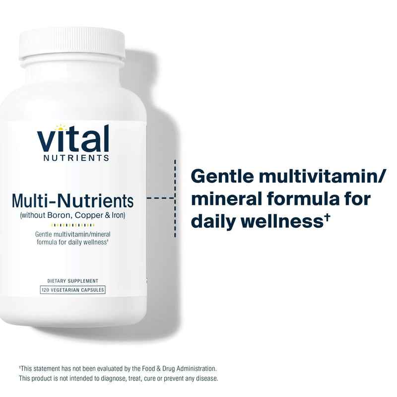 Vital Nutrients Multi-Nutrients 5 Ultra Antioxidant Formula - Boron, Copper, and Iron Free - Vegetarian Daily Multivitamin and Mineral - Gluten, Dairy, Soy Free - Non-GMO - 120 Capsules