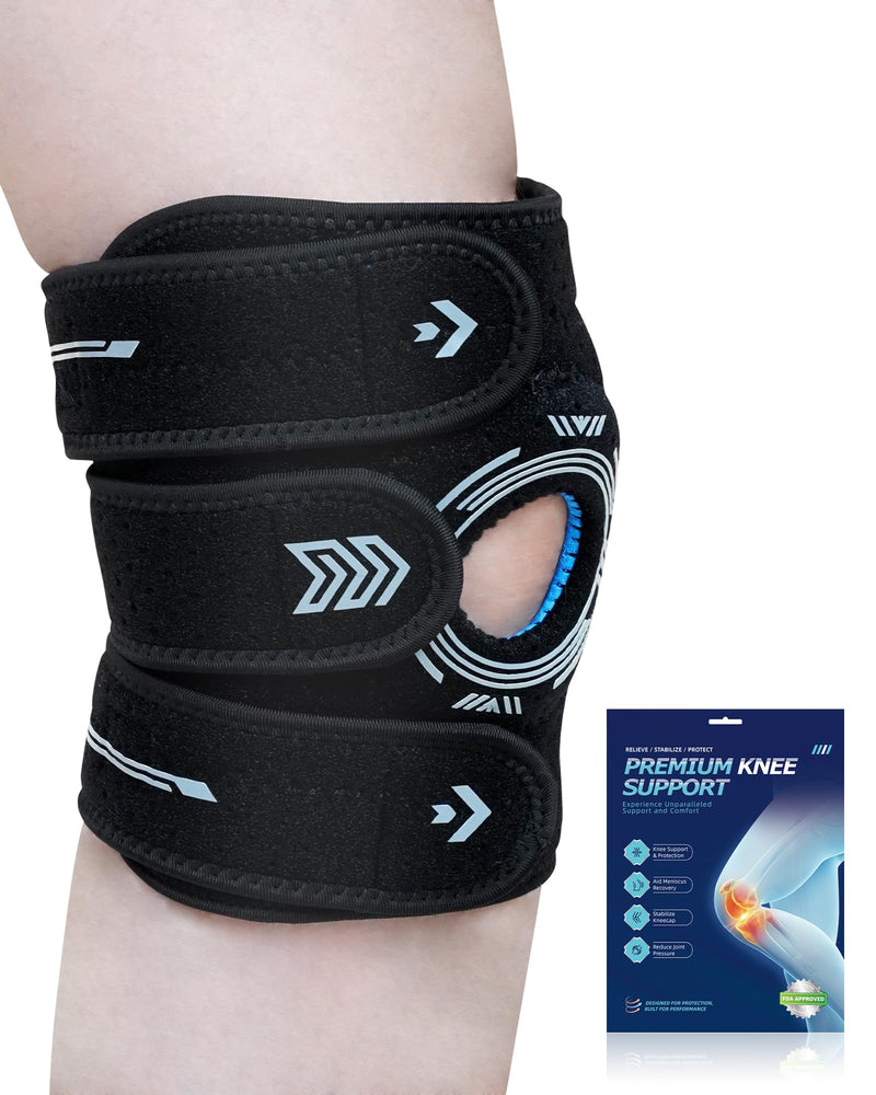 Knee Brace for Women Plus Size: Large Adjustable Knee Sleeves with Side Stabilizers for Men, Pain Relief for Meniscus Tear, MCL & LCL Injuries, Patella Dislocation Support Black S M L