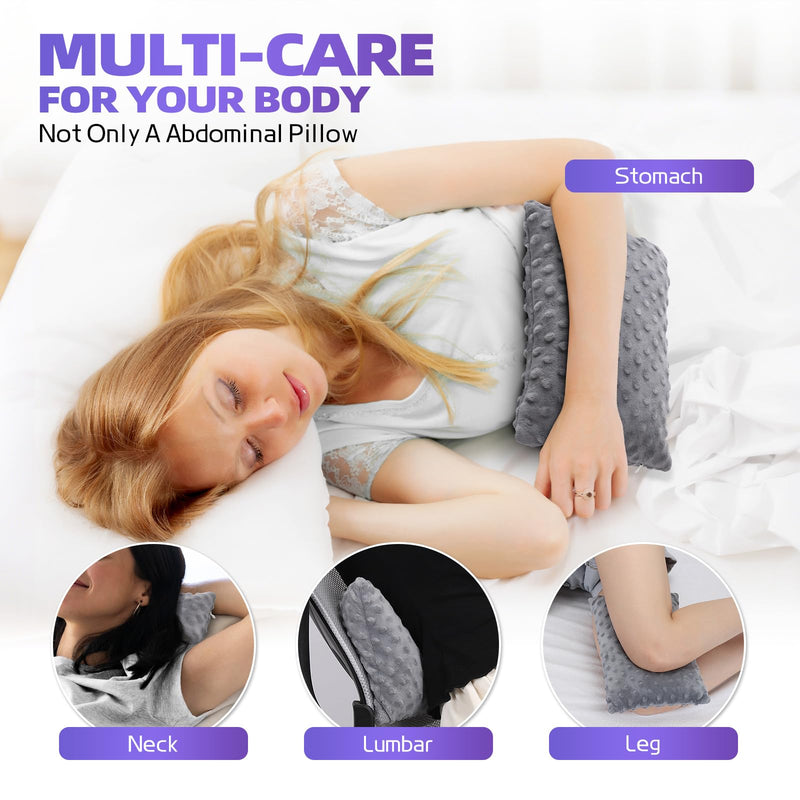 Hysterectomy Recovery Pillow with Hot/Cold Pack Pocket - Abdominal Surgery Recovery Pillow for Women, C-Section & Tummy Tuck Must Haves, Post Op Support Cushion (Grey) Grey