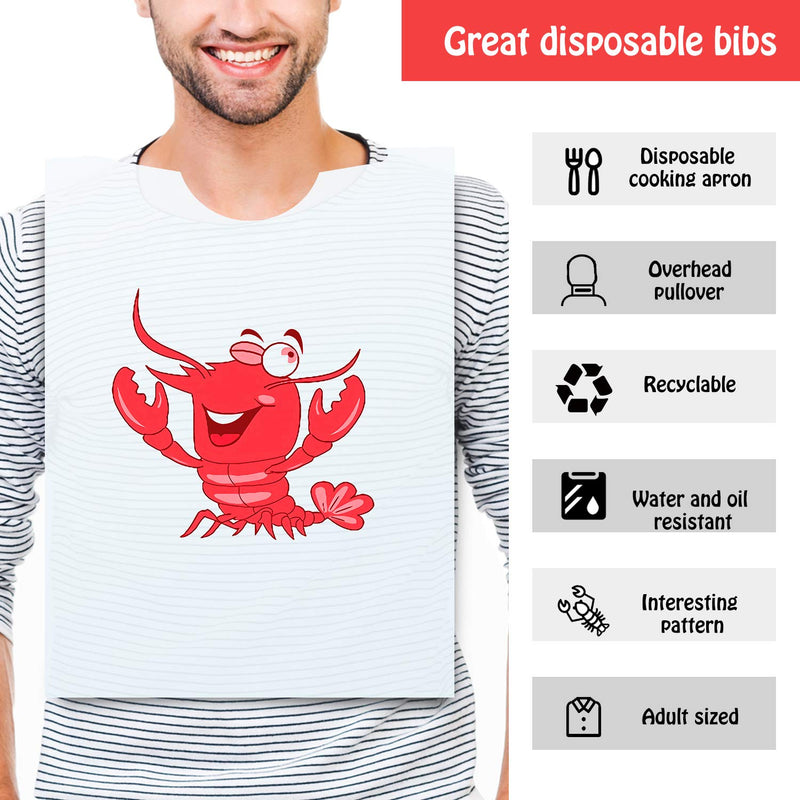[Australia] - SATINIOR 30 Piece Lobster Bibs 23 Inch Crawfish Boil Party Supplies Crab Plastic Seafood Funny Bibs for Adult Size 
