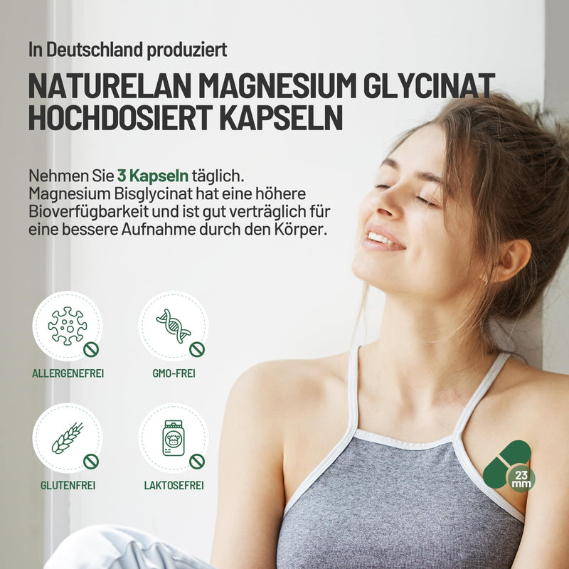 [Australia] - Magnesium bisglycinate capsules - 180 capsules, 770mg magnesium glycinate per capsule, of which 100mg elemental magnesium, vegan, produced in Germany 